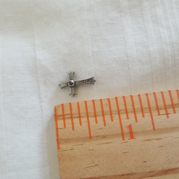 Bob Siemon Designs Pewter Cross Heart Pin - Picture 5 of 5